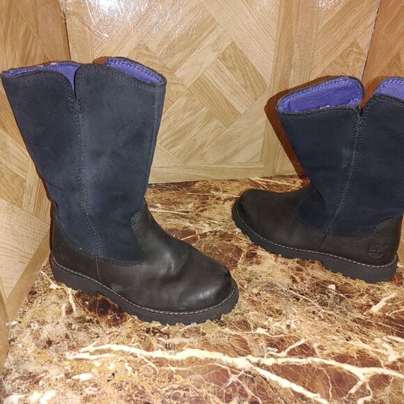 Timberland toddler leather boots black size 12.    170 - Picture 1 of 12